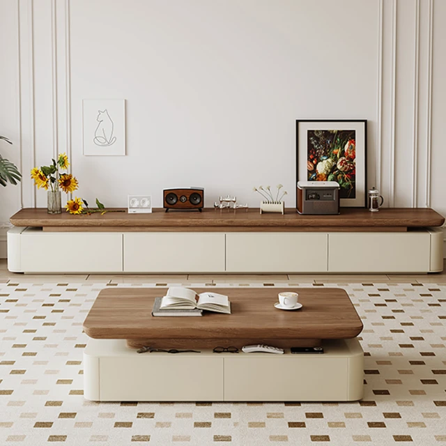 戀紳旗艦店 2.2米電視櫃(實木電視櫃 電視櫃 茶几 美式電