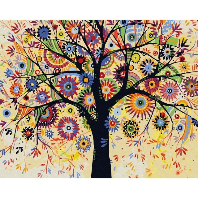 【ArtLife 藝術生活】DT074智慧樹40*50CM(數字油畫 DIY DIY數字油畫 交換禮物 畫畫玩具)