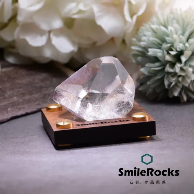 【SmileRocks 石麥】石麥水晶原礦 白水晶隨形冰塊水晶 No.623250102(SmilePad 6X6底板)