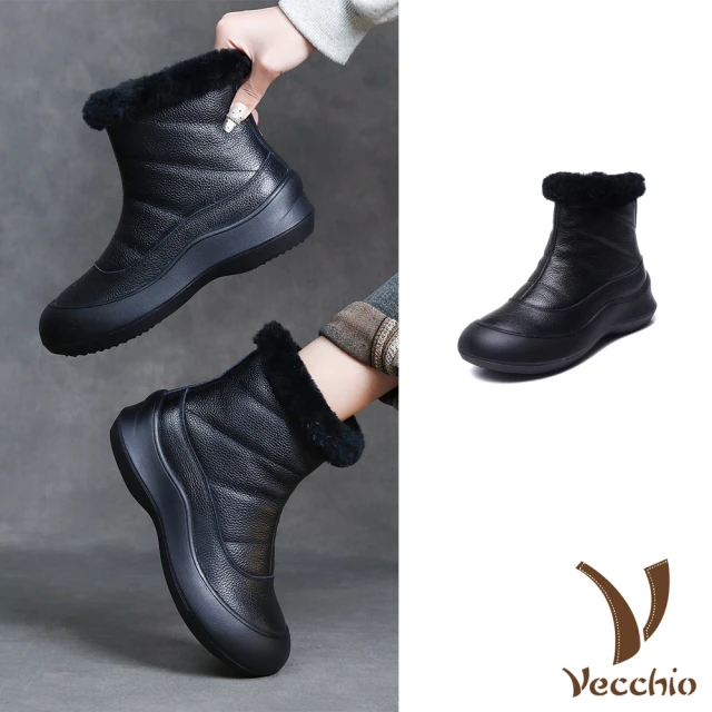 Vecchio 真皮短靴 厚底短靴/真皮磨砂牛皮百搭厚底休閒