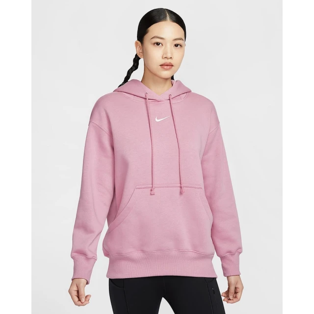 NIKE 耐吉 連帽上衣 帽T 女款 AS W NSW PHNX FLC OS PO HOODIE 粉紅色(DQ5861699)