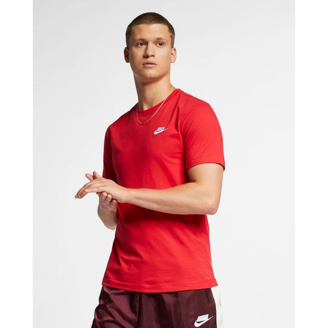 NIKE 耐吉 短袖上衣 純棉 T恤 男款 AS M NSW CLUB TEE 紅色(AR4999657)