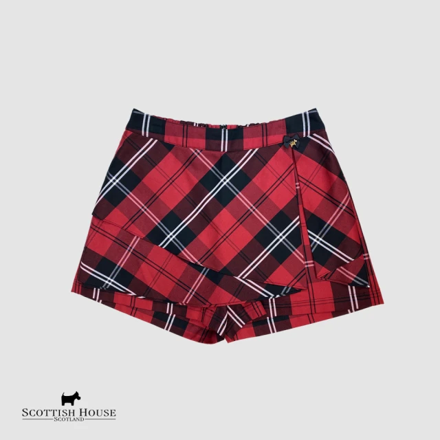 SCOTTISH HOUSE 紅黑格 輕磨毛 波浪小圓裙CF