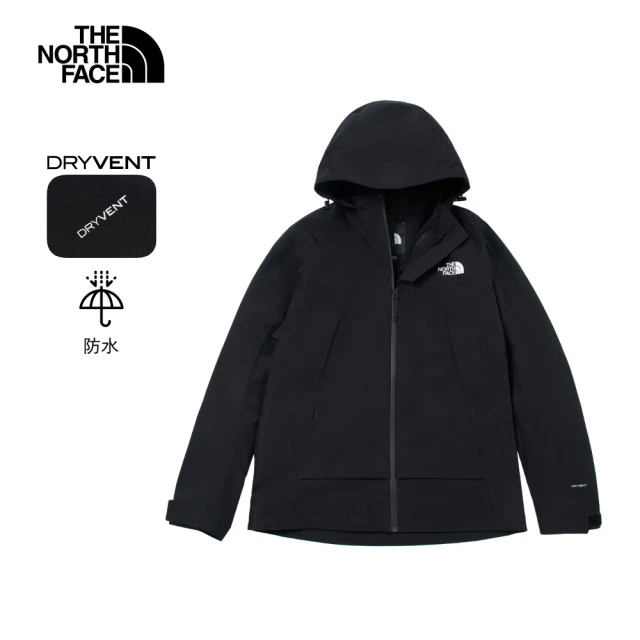 The North Face 北面女款黑色DryVent防水透氣衝鋒衣｜8BWEJK3(外套)