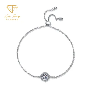 【CF Diamond】手鍊 莫桑鑽《微鑲圓包》(雙11 1克拉  鑽石 手鏈 生日禮物 求婚)