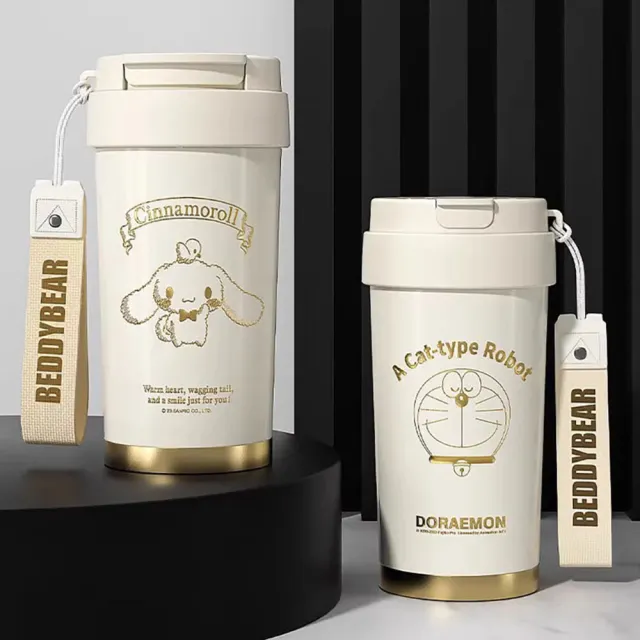 【BEDDY BEAR 杯具熊】卡通聯名輕心保溫咖啡杯(哆啦A夢 KITTY 大耳狗 保溫杯 保溫水壺)