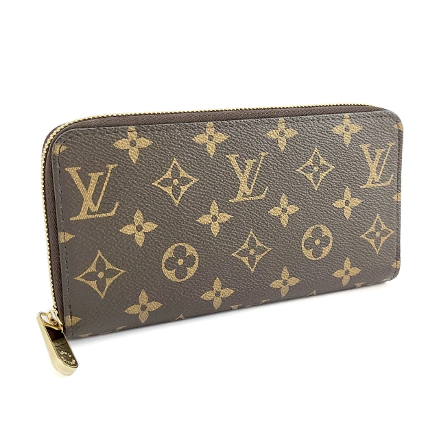 Louis Vuitton 路易威登 經典字紋帆布新款12卡拉鍊長夾(展示品)