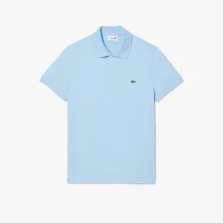 【LACOSTE】男裝-經典修身短袖Polo衫(藍色)