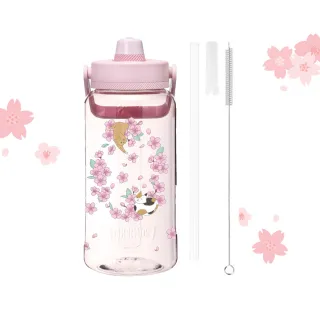 【THERMOS 膳魔師】櫻花貓咪附吸管組輕水瓶2000ml(TP436TSK-PK)