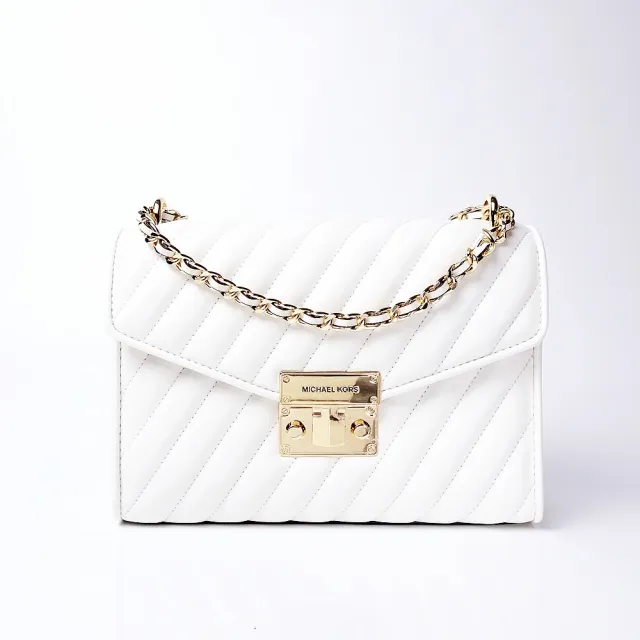 【Michael Kors】MICHAEL KORS 玫瑰中號絎縫單肩包-白-35T0GXOL2U