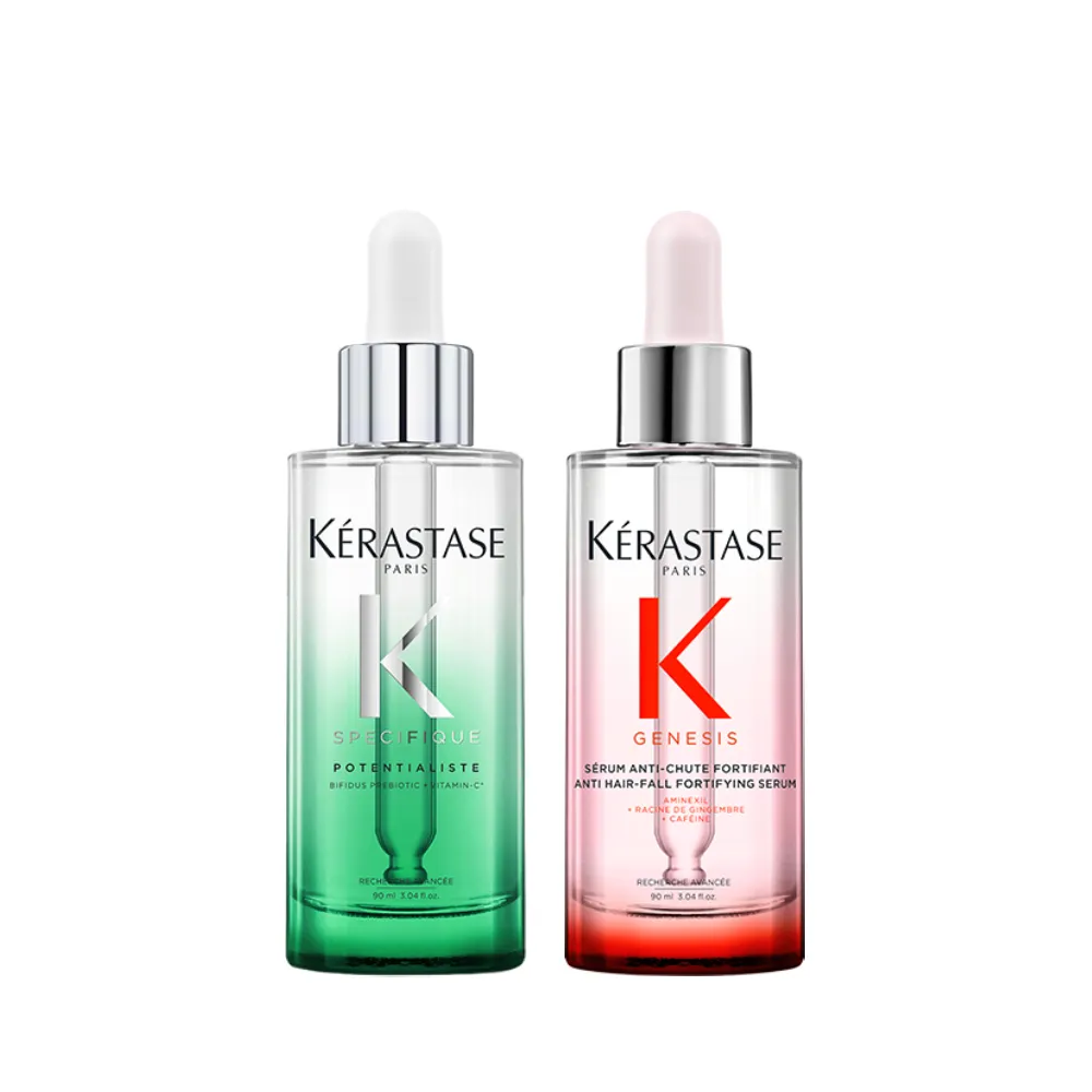 【KERASTASE 巴黎卡詩】極酵平衡+粉漾芯生頭皮精華組