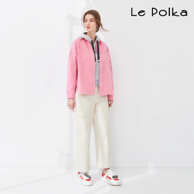 Le Polka 多口袋寬版長褲-女