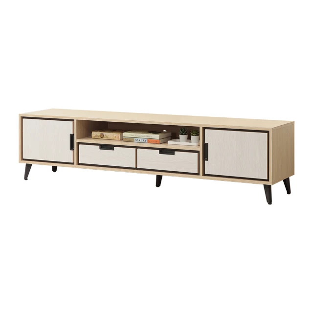 唯熙傢俱 雷莎原木雙色4尺電視櫃(客廳 電視櫃 長櫃 收納櫃