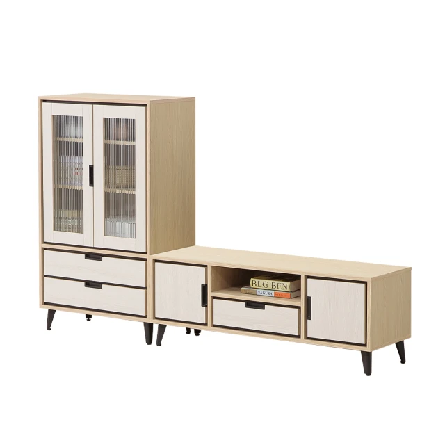 唯熙傢俱 雷莎原木雙色4尺電視櫃(客廳 電視櫃 長櫃 收納櫃