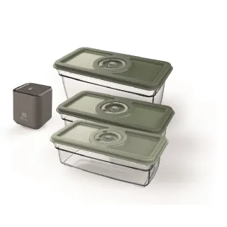 【Electrolux 伊萊克斯】USB充電可攜式真空保鮮組EAVFK1+(含主機1台+保鮮盒3入)