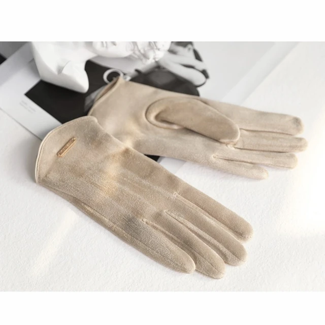 米蘭精品 羊絨手套觸控手套(保暖加絨加厚蝴蝶結女配件2色74