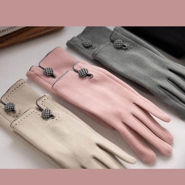 米蘭精品 羊絨手套觸控手套(保暖加絨加厚蝴蝶結女配件2色74