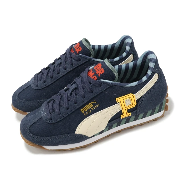 PUMAPUMA 休閒鞋 Easy Rider Super JR 大童 女鞋 藍 米白 焦糖底 麂皮(401498-01)