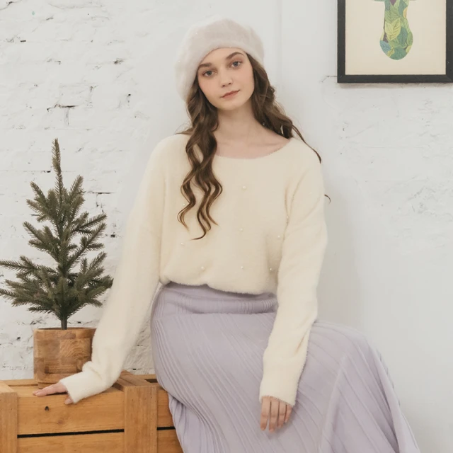 MONCLER 秋冬新款 女款 羊毛混紡長袖毛衣-黑色(S號