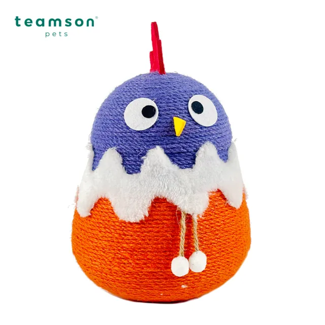 【Teamson】藍紫瘋狂小鳥造型貓抓板(不倒翁設計 超耐磨貓抓板)