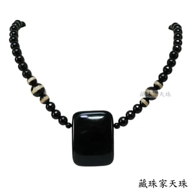 【藏珠家】黑玉髓板珠天珠項鍊