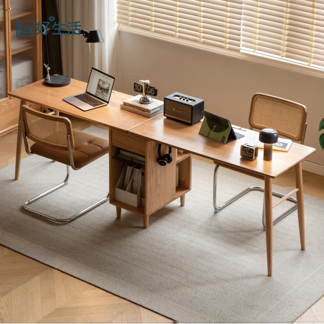 hoi! 好好生活 源氏木語布拉格橡木原木色單抽書桌0.6M