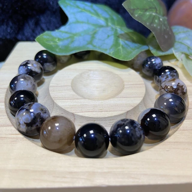 Cozy 世界水晶原礦與茶Cozy 世界水晶原礦與茶 黑櫻花瑪瑙 10mm+ 20-9(使人更加平穩踏實 減少浮躁)