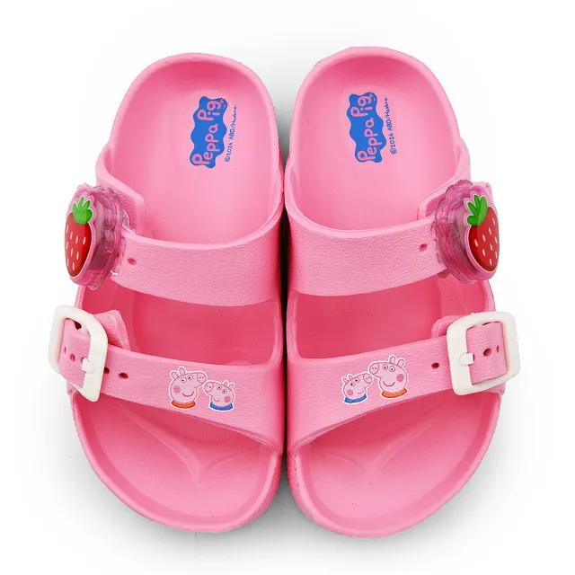 【童鞋城堡】童鞋 輕量防水 電燈拖鞋 佩佩豬(PG1003-粉)