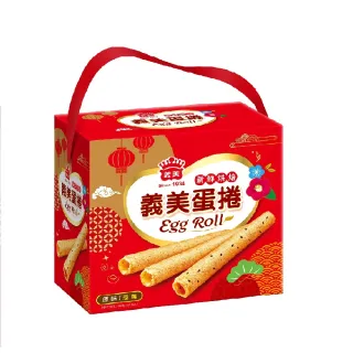 【義美】蛋捲禮盒-手提吉利款3盒組(360g/盒)