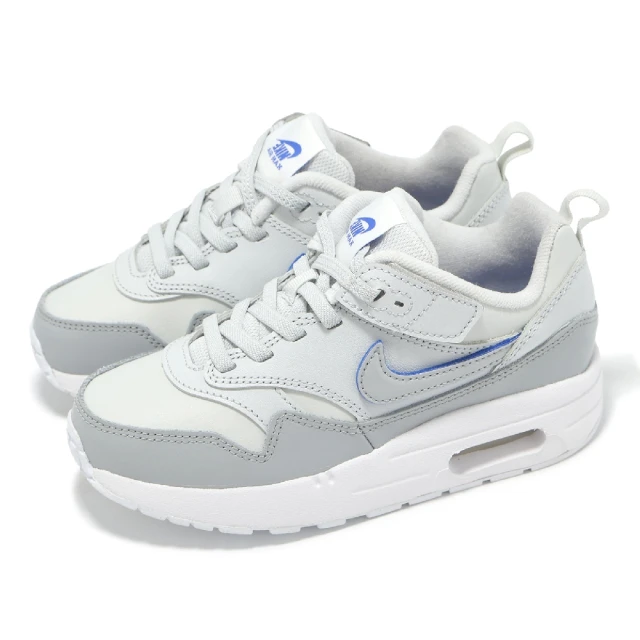 NIKE 耐吉 休閒鞋 Air Max 1 Easyon SE PS 童鞋 中童 灰 藍 氣墊 魔鬼氈 運動鞋(HF0964-001)