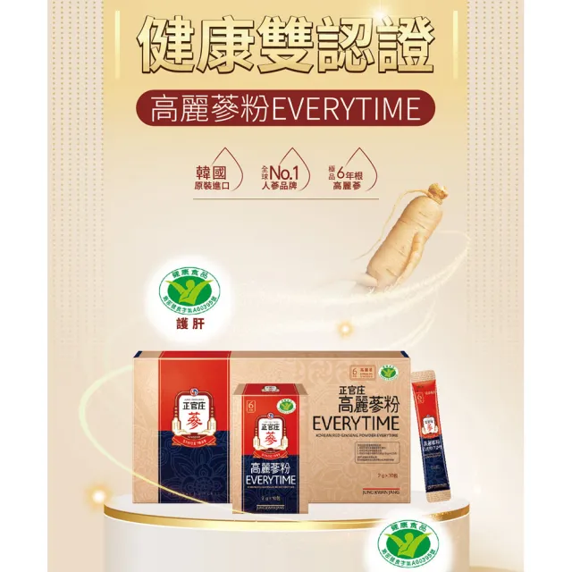 【正官庄】高麗蔘粉EVERYTIME -2gx30入/盒(健康食品雙認證/調節免疫力/護肝)