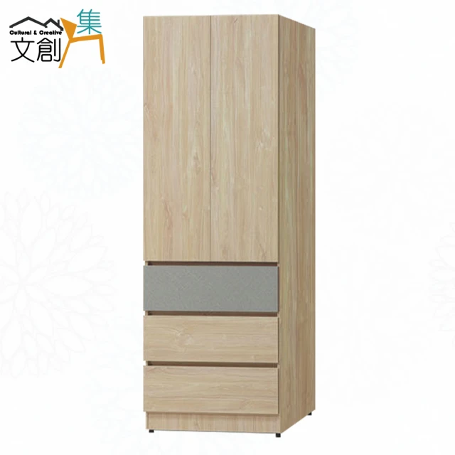 文創集 普伊斯2.5尺二門內雙吊鐵腳衣櫃(二色可選)評價推薦