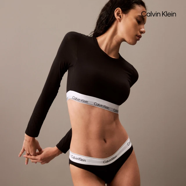 Calvin Klein 官方旗艦館 CK Modern Cotton 薄墊 T 恤無鋼圈胸圍_黑色