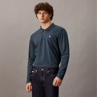 【CALVIN KLEIN】官方旗艦館 CK 徽章標準版型 Polo 衫_藍色