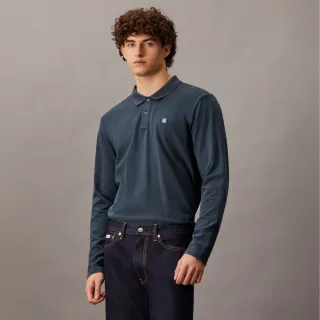 【CALVIN KLEIN】官方旗艦館 CK 徽章標準版型 Polo 衫_藍色