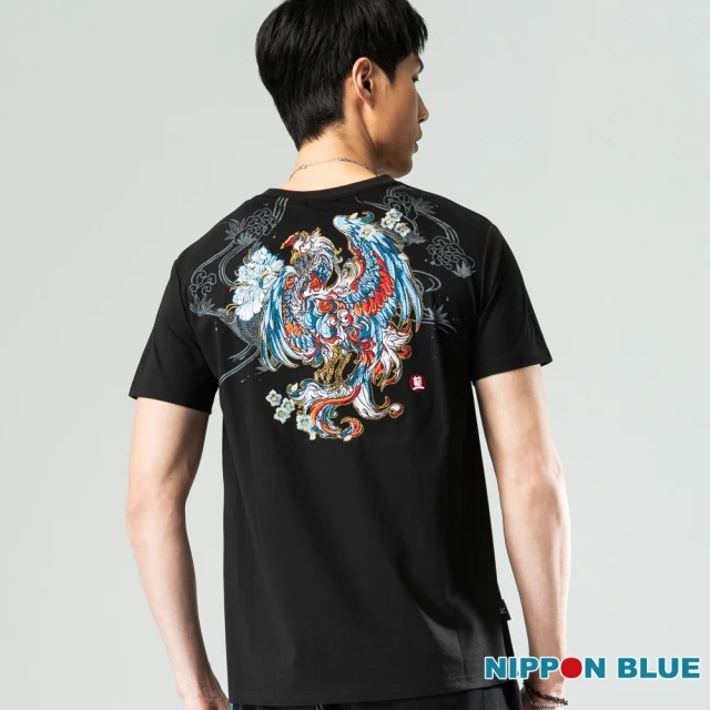 BLUE WAY 男裝 金標百福七彩鳳 短袖 上衣-日本藍評