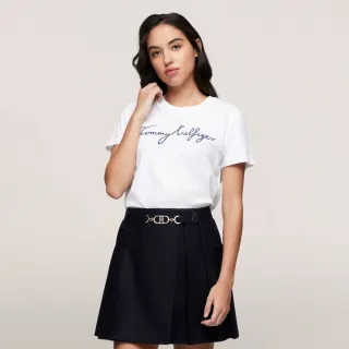 【Tommy Hilfiger】官方旗艦館 標誌印花修身 T 恤_裸色