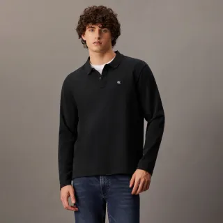 【CALVIN KLEIN】官方旗艦館 CK 徽章標準版型 Polo 衫_黑色