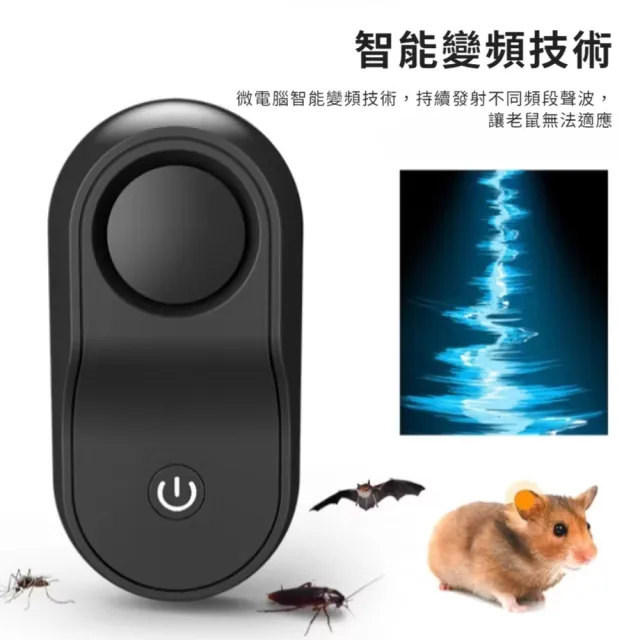 【還你安寧】全頻智能超聲波驅鼠器(仿生物波 變頻電子驅蟲器 動態掃描驅蚊器 靜音捕鼠器 滅鼠器)