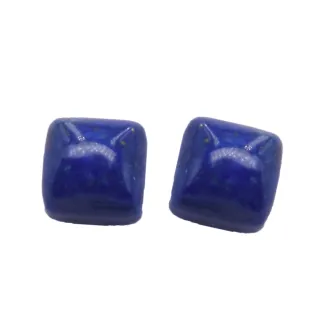 【Selene】◎方形青金石針式耳環(E28)