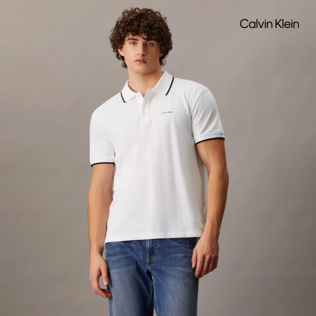 Calvin Klein 官方旗艦館 CK 對比色開領 Po Calvin Klein 官方旗艦館 CK 對比色開領 Po