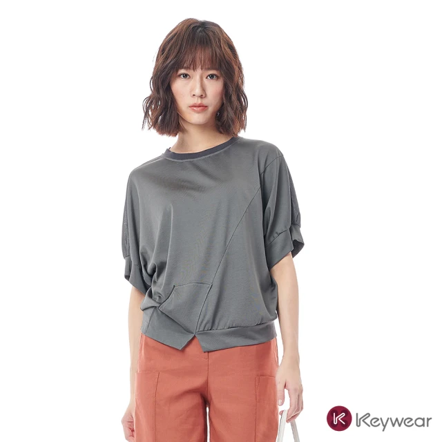 KeyWear 奇威名品 立體壓紋親膚高領上衣(共2色)折扣