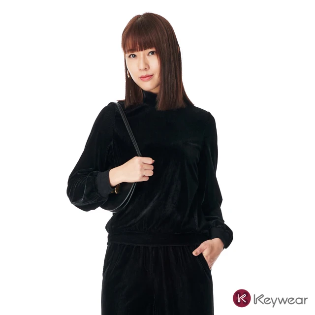 KeyWear 奇威名品 立體壓紋親膚高領上衣(共2色)折扣
