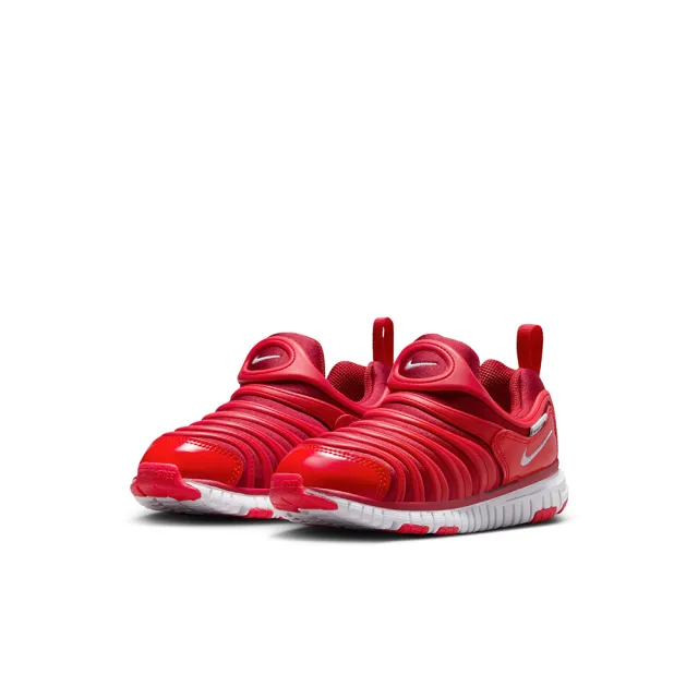 【NIKE 耐吉】運動鞋 中童 童鞋 兒童 毛毛蟲鞋 襪套式 DYNAMO FREE PS 紅 343738-621