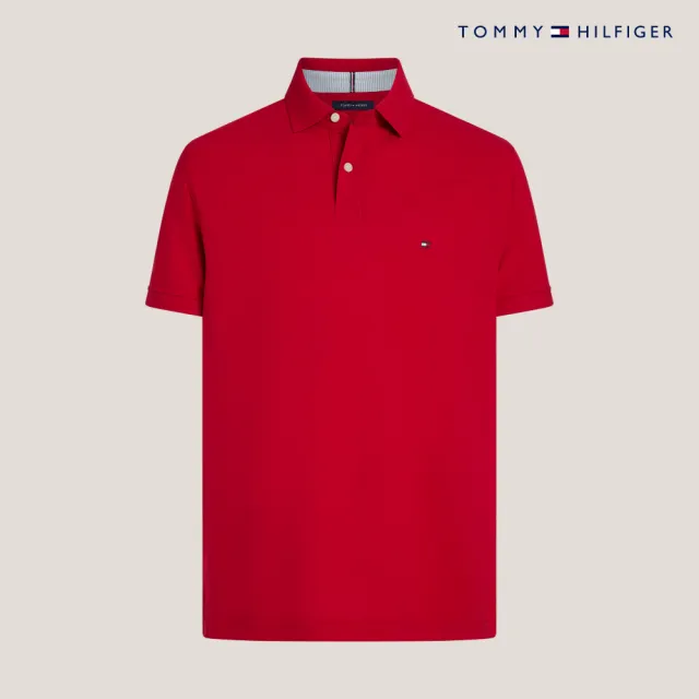 【TOMMY HILFIGER】官方旗艦館 彈力標準版型 Polo 衫_紅色