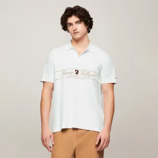 【Tommy Hilfiger】官方旗艦館 手寫風格標誌寬鬆 Polo 衫_裸色