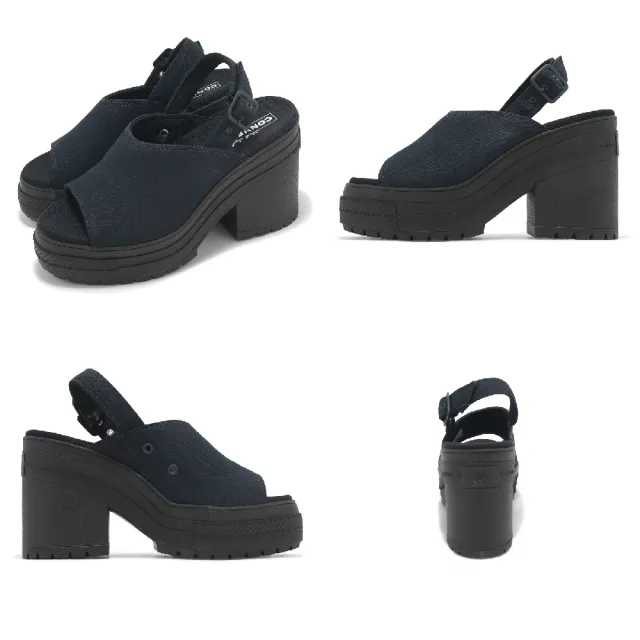 【CONVERSE】休閒鞋 Chuck 70 De Luxe Heel Mule 男鞋 女鞋 黑 1970 露趾涼鞋(A12567C)