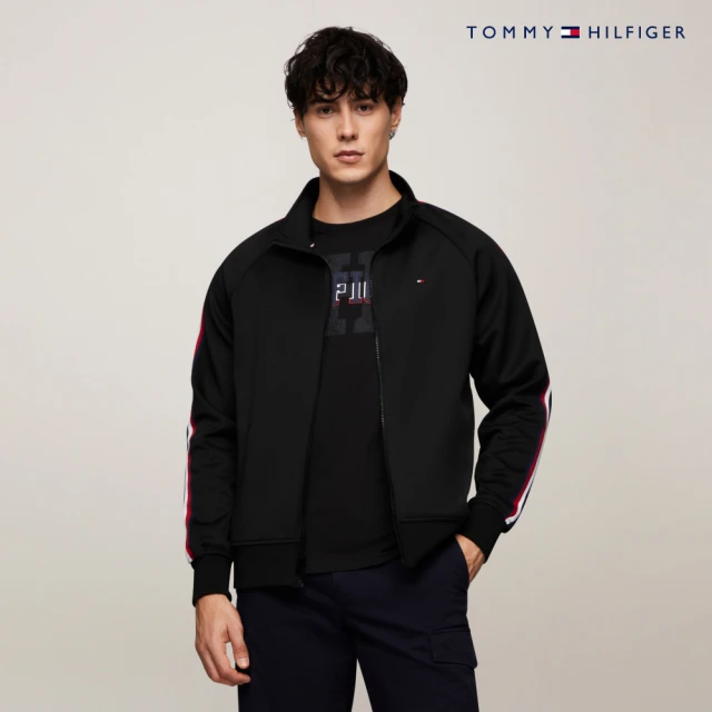 Tommy Hilfiger 官方旗艦館 拉鍊運動夾克_黑色