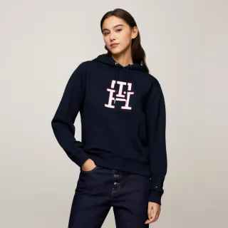 【TOMMY HILFIGER】官方旗艦館 現代 Monogram 標誌連帽衛衣_藍色