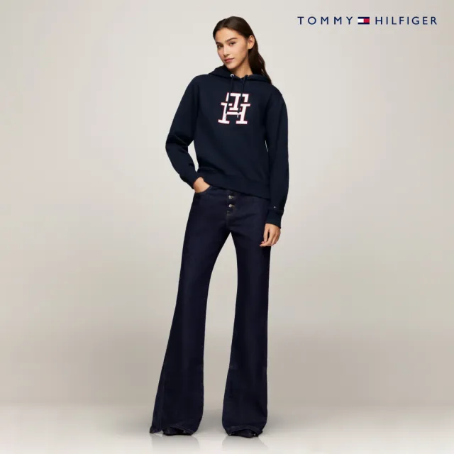 【TOMMY HILFIGER】官方旗艦館 現代 Monogram 標誌連帽衛衣_藍色